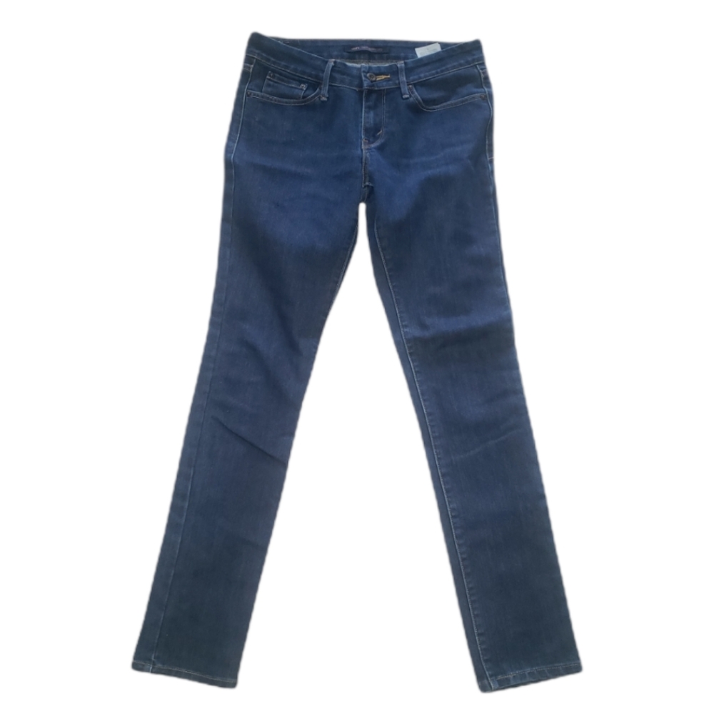Levi's 545 low rise skinny leg dark wash stretch jeans 30" waist, size 4 Y2K